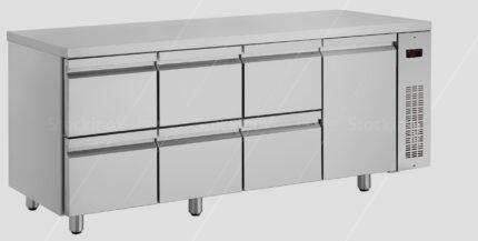 Ψυγείο πάγκος Ramnus PNRP2229/RU, 1 πόρτα & 6 συρτάρια, χωρίς μηχανή.