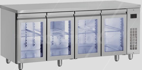 Ψυγείο πάγκος Ramnus PNRP9999/GL/RU, 4 γυάλινες πόρτες, χωρίς μηχανή.