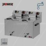 Φριτέζα FE77VT διπλή, με βαλβίδα 2*7-8lt, 2*3Kw.