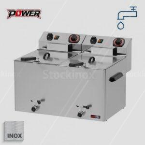 Φριτέζα FE77VT διπλή, με βαλβίδα 2*7-8lt, 2*3Kw.
